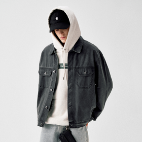 714street水洗做旧质感工装夹克男2025春季新款宽松短款翻领外套