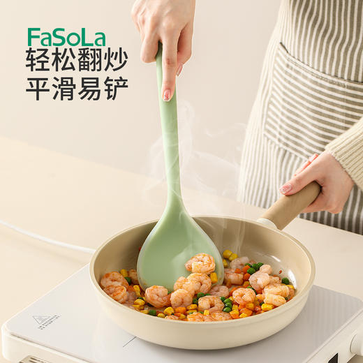 FaSoLa硅胶锅铲家用不粘锅专用炒菜铲耐高温厨具套装果冻硅胶汤勺 商品图3