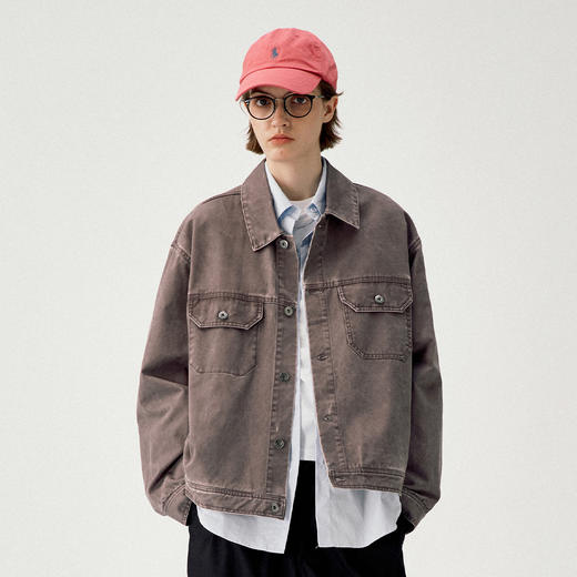 714street水洗做旧质感工装夹克男2025春季新款宽松短款翻领外套 商品图1