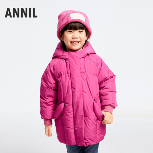 【御寒-5~5℃】女童萌趣中长款羽绒外套冬季新款安奈儿童装实体店同款XG445754 商品图1