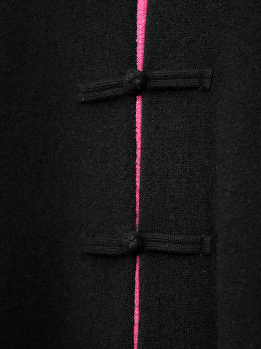 盛唐牡丹| 新中式女士针织羊绒衫（里玫红色） 商品图5