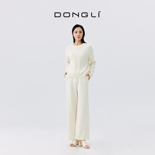 东黎 • 山羊绒女士秋冬百搭绞花圆领套衫 4506 商品图3