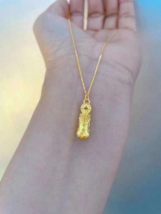 足金貔貅挂件网红韦雪同款可搭配佩戴店内有金刚杵售卖（配银链） 商品图0