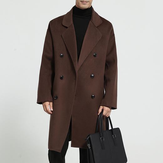 【清河羊毛羊绒专场】鹿展109 男士中长款大衣 100%羊毛 商品图1