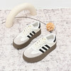 经典鲨2024年冬款百搭圆头时尚拼色加绒保暖德训鞋休闲鞋女KW356-D58081 商品缩略图6