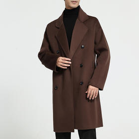 【清河羊毛羊绒专场】鹿展109 男士中长款大衣 100%羊毛