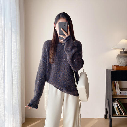 2024莫奈彩点花纱软糯重工毛衣！羊绒羊毛浣熊绒亮片针织衫加厚毛衣！ 商品图8