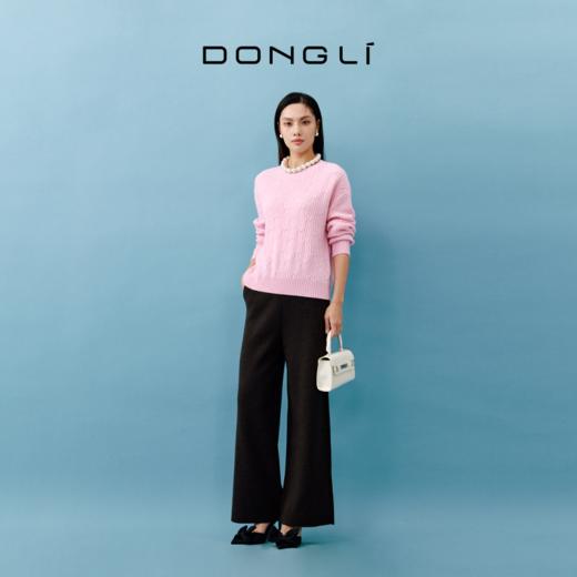 东黎 • 山羊绒女士秋冬百搭绞花圆领套衫 4506 商品图2