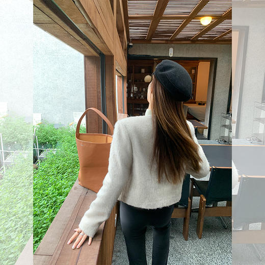 【269元任选2件】现货！成本巨贵，拍下包赚！绵羊毛双排扣燕麦色毛呢短款外套 商品图4