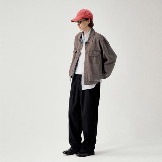 714street水洗做旧质感工装夹克男2025春季新款宽松短款翻领外套 商品图4