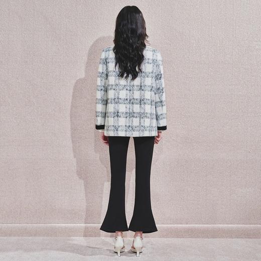 格纹长毛呢外套浪漫复古感千金上衣秋冬女 商品图4