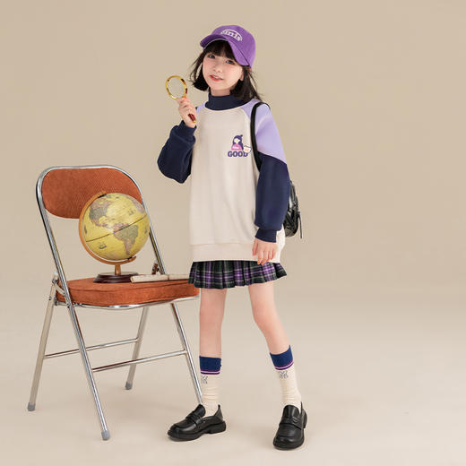 女童卫衣2023新款冬季加绒加厚儿童上衣一体绒小女孩女大童打底衫 商品图1