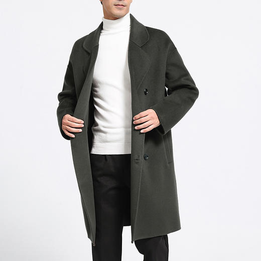 【清河羊毛羊绒专场】鹿展109 男士中长款大衣 100%羊毛 商品图5