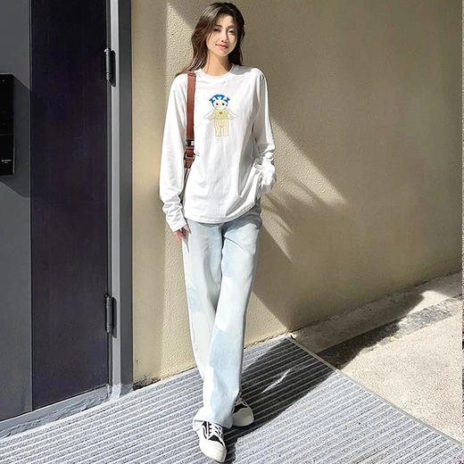 【顺丰包邮】52200 洛诗琳设计感方格高腰修身显瘦阔腿直筒裤女23071 商品图0