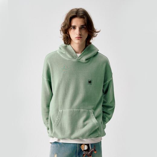 714street复古蜡染水洗连帽卫衣男女2025春季新款宽松毛圈布帽衫 商品图0