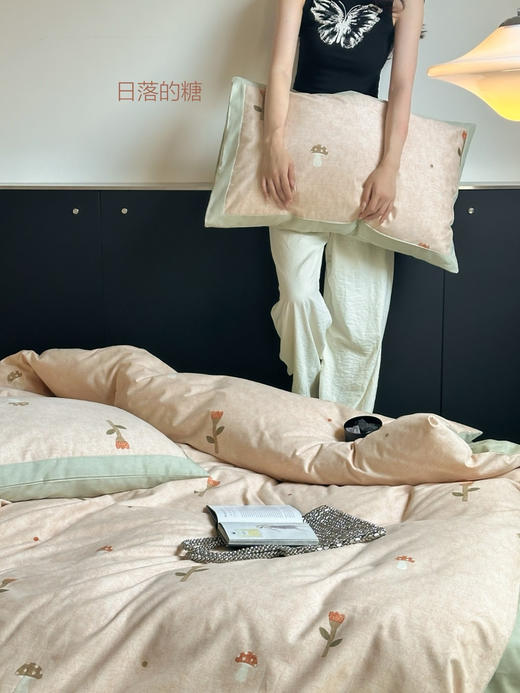 【全棉磨毛】 秋冬全棉火山磨毛加厚被套床单学生宿舍床套件床上用品四件套 商品图1