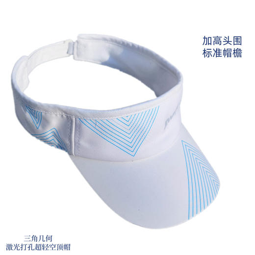 白色三角几何轻量速干防晒排汗运动空顶帽 商品图5