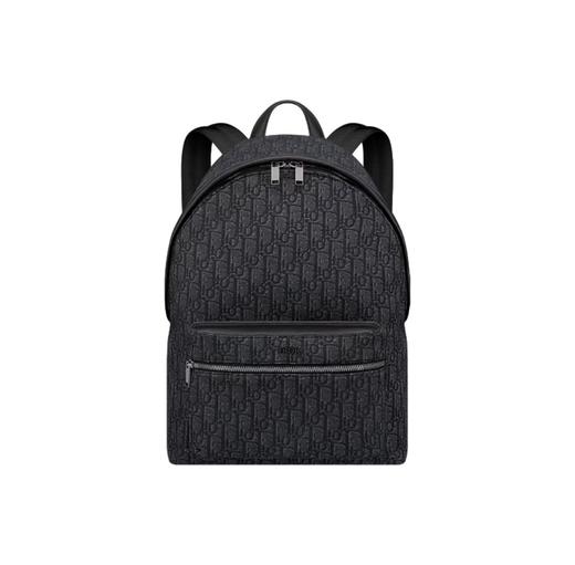 DIOR迪奥 Rider Oblique经典大容量刺绣老花满印暗纹提花 织物 背包双肩包 常规  黑色（CB） 商品图1