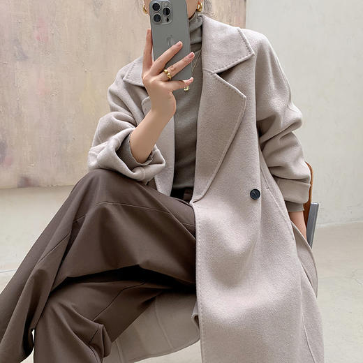 【清河羊毛羊绒专场】鹿展503 女士羊绒大衣 10%山羊绒 90%羊毛 商品图3