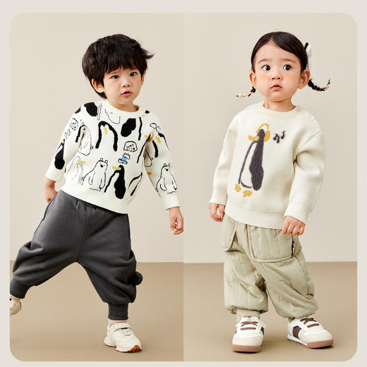 【绵绵衫】迷你巴拉男女童宝宝秋冬蓬松上衣保暖萌趣针织衫 商品图2