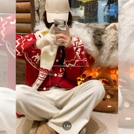 <曾小咸推荐>现货秒杀 ！微信超特价！红色提花系扣毛衣 日常199.99/件 立减110 秒杀89.99/件！！ 商品图3