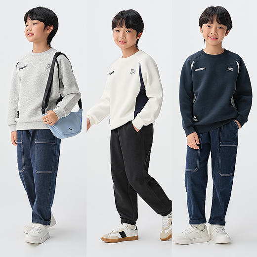 森马儿童卫衣2025新款拼色运动球服风上衣宽松春季男童装校园潮流 商品图2