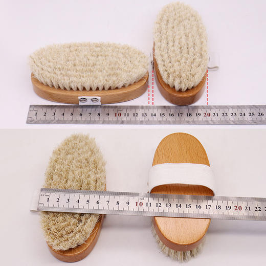 带绳椭圆马毛刷原木鞋刷子清洁软毛刷 商品图3