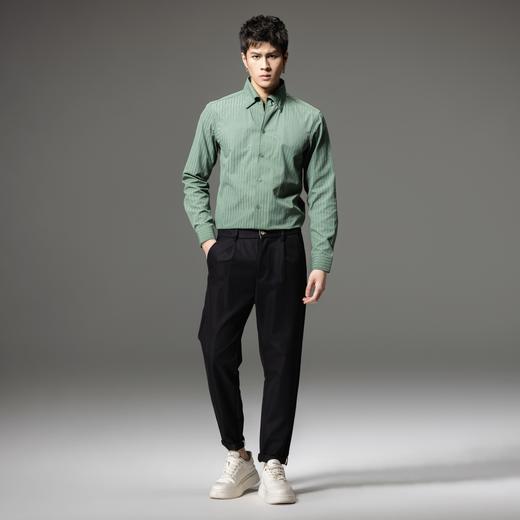 PINLI品立秋季新品男士修身条纹休闲长袖衬衫打底衬衣上衣潮GD241113067 商品图4