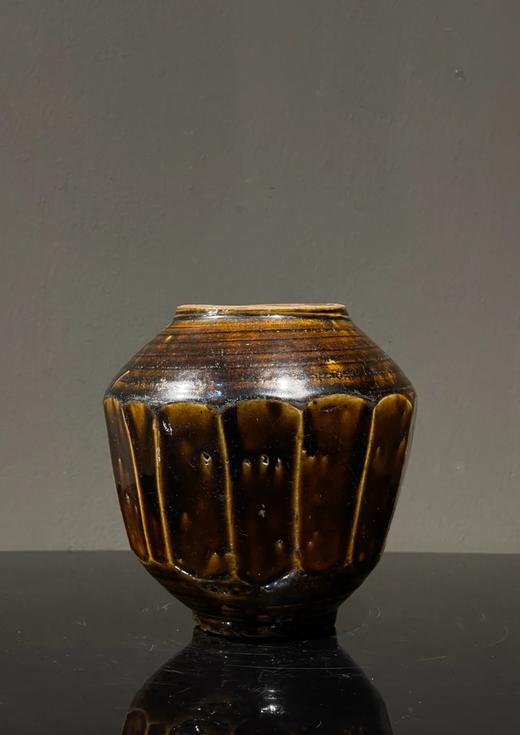磁州窑褐饴釉十四面片取罐，顺丰包邮 商品图1