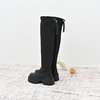 经典鲨2024年冬新款百搭圆头平底加绒过膝显瘦时装弹力靴女KW79-D58061 商品缩略图2