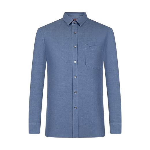 【限时秒杀】柒牌男士商务长袖衬衫德绒口袋绣花翻领衬衣123A70520 商品图4