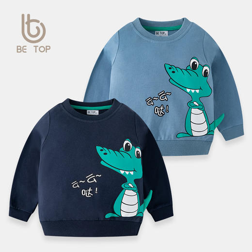 【69元起2件】【专柜品质】 be top潮牌童装秋冬季全棉儿童卫衣 立体卡通数码印花男童上衣 商品图10