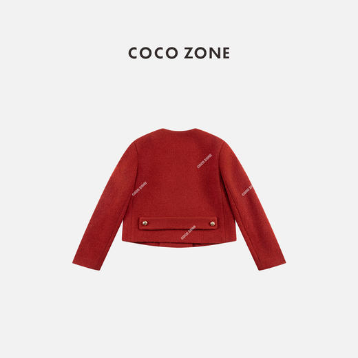 COCO ZONE 100绵羊毛秋冬圆领外套长袖上衣CC2D2411 商品图1