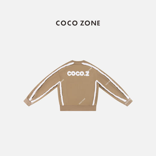 COCO ZONE 美式复古字母刺绣加绒保暖休闲卫衣CC1D2666 商品图1