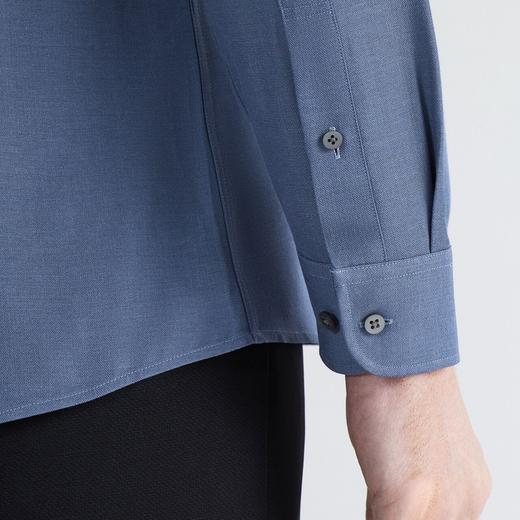 【限时秒杀】柒牌男士商务长袖衬衫德绒口袋绣花翻领衬衣123A70520 商品图2