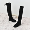 经典鲨2024年冬季款过膝圆头中粗跟加绒显瘦长筒靴弹力靴女KW87-D58051 商品缩略图5