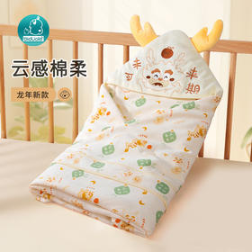 婴儿抱被秋冬季加厚宝宝外出防惊跳襁褓裹被可拆卸产房新生儿包被