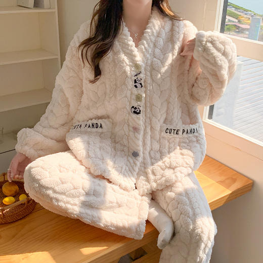 孕妇珊瑚绒月子服秋冬季加绒加厚产后哺乳孕妇睡衣冬款孕期外穿家居服 商品图1