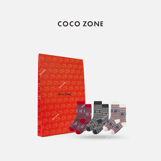 COCO ZONE 秋冬设计感拼色保暖女士中筒袜CC2D2871 商品图3