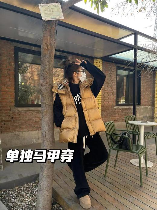 男女同款B家两穿面包款90白鸭绒羽绒服可拆袖马甲 商品图9