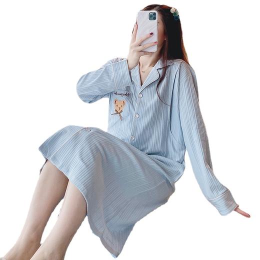 待产裙月子服纯棉秋冬长袖哺乳连衣裙孕妇免穿戴胸垫喂奶衣产后开衫睡裙 商品图4