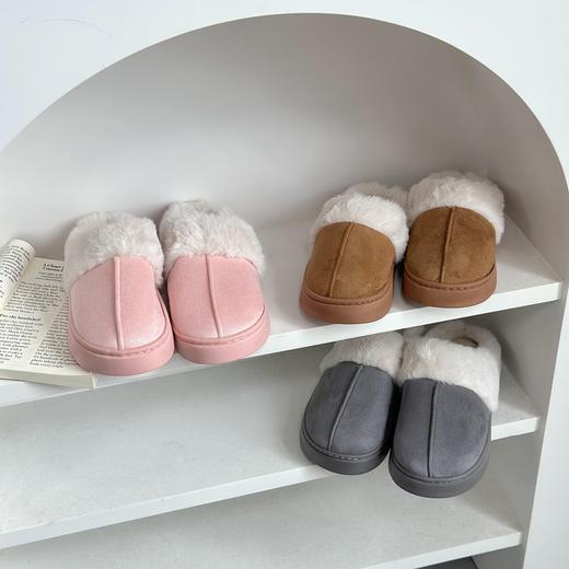 【两双装】2024秋冬新品棉拖 仿皮绒棉拖鞋 男女同款加厚 舒棉绒内里  商品图5