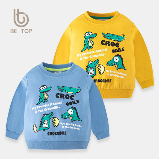 【69元起2件】【专柜品质】 be top潮牌童装秋冬季全棉儿童卫衣 立体卡通数码印花男童上衣 商品图9