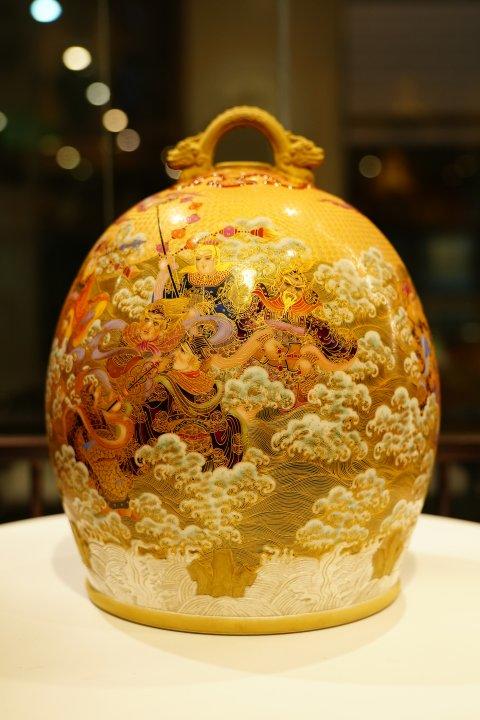 金丝珐琅天官巡游图磐瓶 商品图0