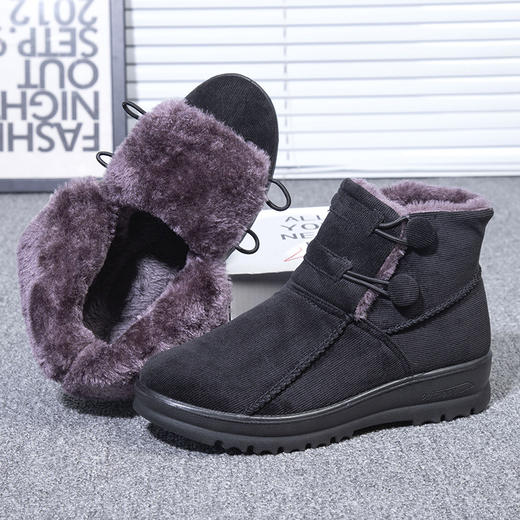 新款老北京棉鞋女时尚加绒加厚中筒雪地靴中老年妈妈保暖棉鞋 商品图3
