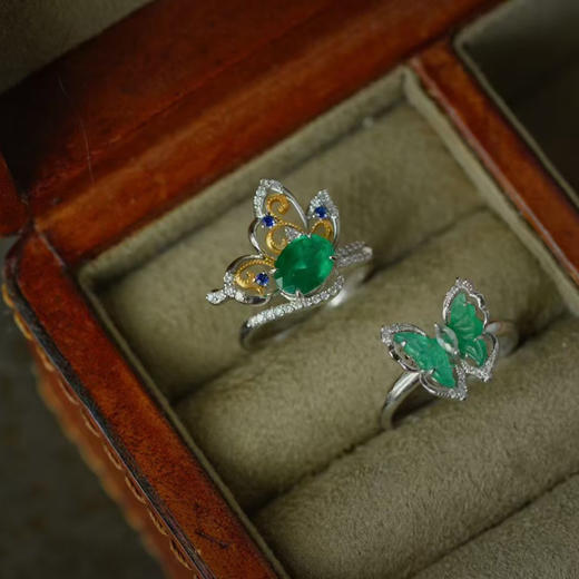 龢盒原创 指尖蝶舞祖母绿戒指 商品图3