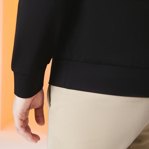 柒牌卫衣男士秋冬款时尚休闲黑色字母绣花圆领长袖上衣123W70170 商品图3