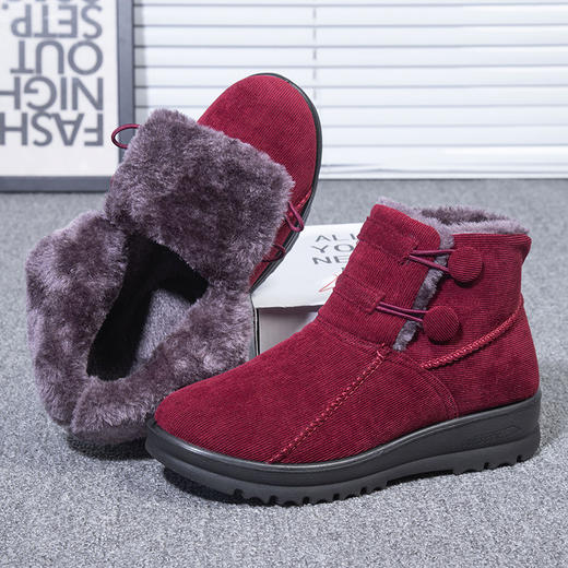 新款老北京棉鞋女时尚加绒加厚中筒雪地靴中老年妈妈保暖棉鞋 商品图4