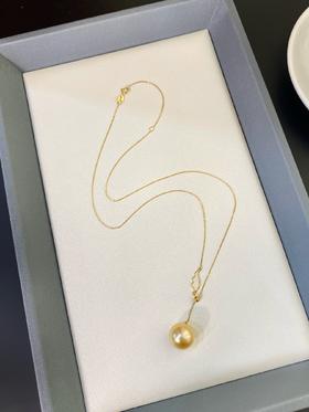 7DAYS18k金羽毛海水珍珠南洋金珠Y字项链