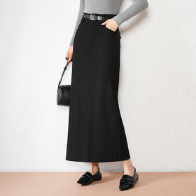 气质包臀裙高腰直筒裙秋款时尚开衩长裙MYX6977
